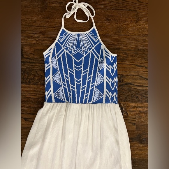Jealous Tomato Blue and White Halter Sundress size  M - Picture 3 of 6
